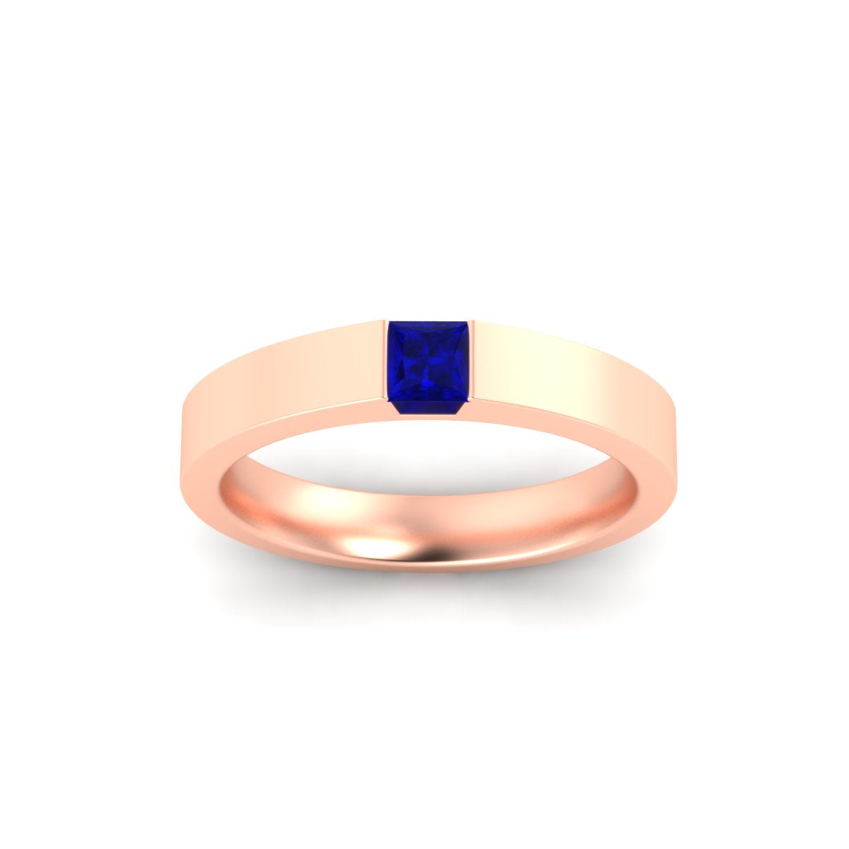 Half Bezel Solitaire Mens Engagement Ring Fascinating Diamonds
