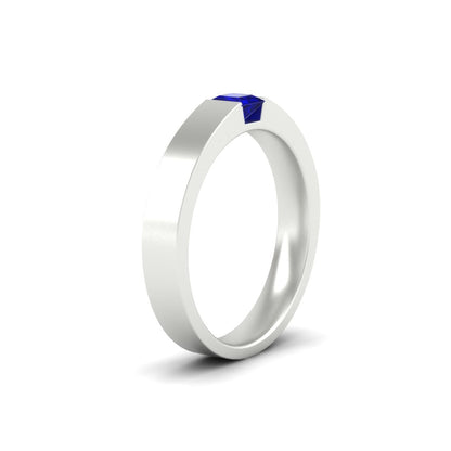 Half Bezel Solitaire Mens Engagement Ring Fascinating Diamonds