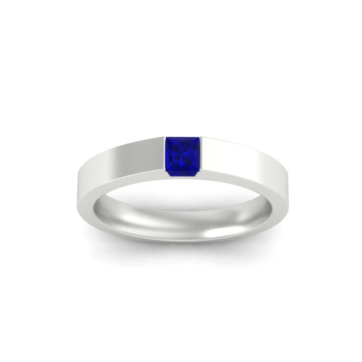 Half Bezel Solitaire Mens Engagement Ring Fascinating Diamonds