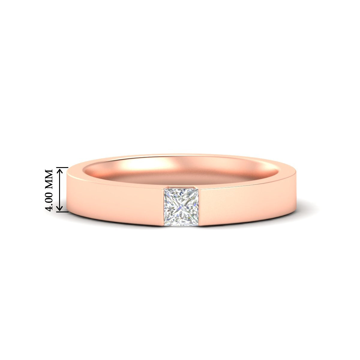 Half Bezel Solitaire Mens Engagement Ring Fascinating Diamonds