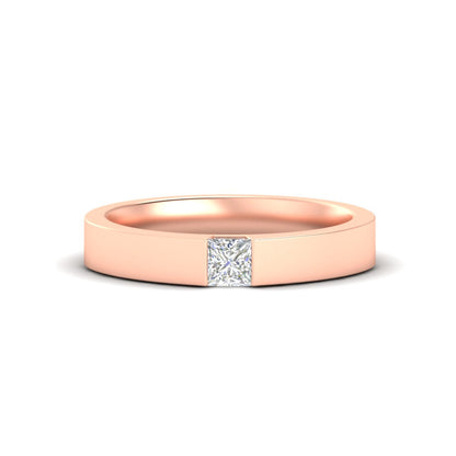 Half Bezel Solitaire Mens Engagement Ring Fascinating Diamonds