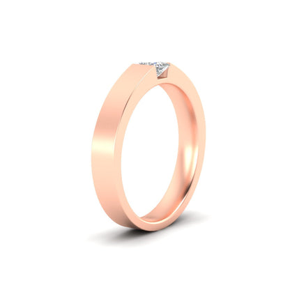 Half Bezel Solitaire Mens Engagement Ring Fascinating Diamonds
