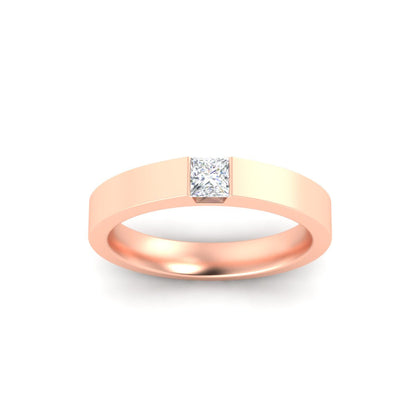 Half Bezel Solitaire Mens Engagement Ring Fascinating Diamonds