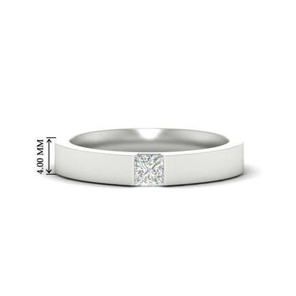 Half Bezel Solitaire Mens Engagement Ring Fascinating Diamonds