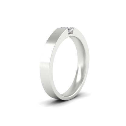 Half Bezel Solitaire Mens Engagement Ring Fascinating Diamonds