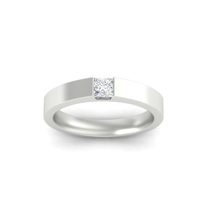 Half Bezel Solitaire Mens Engagement Ring Fascinating Diamonds