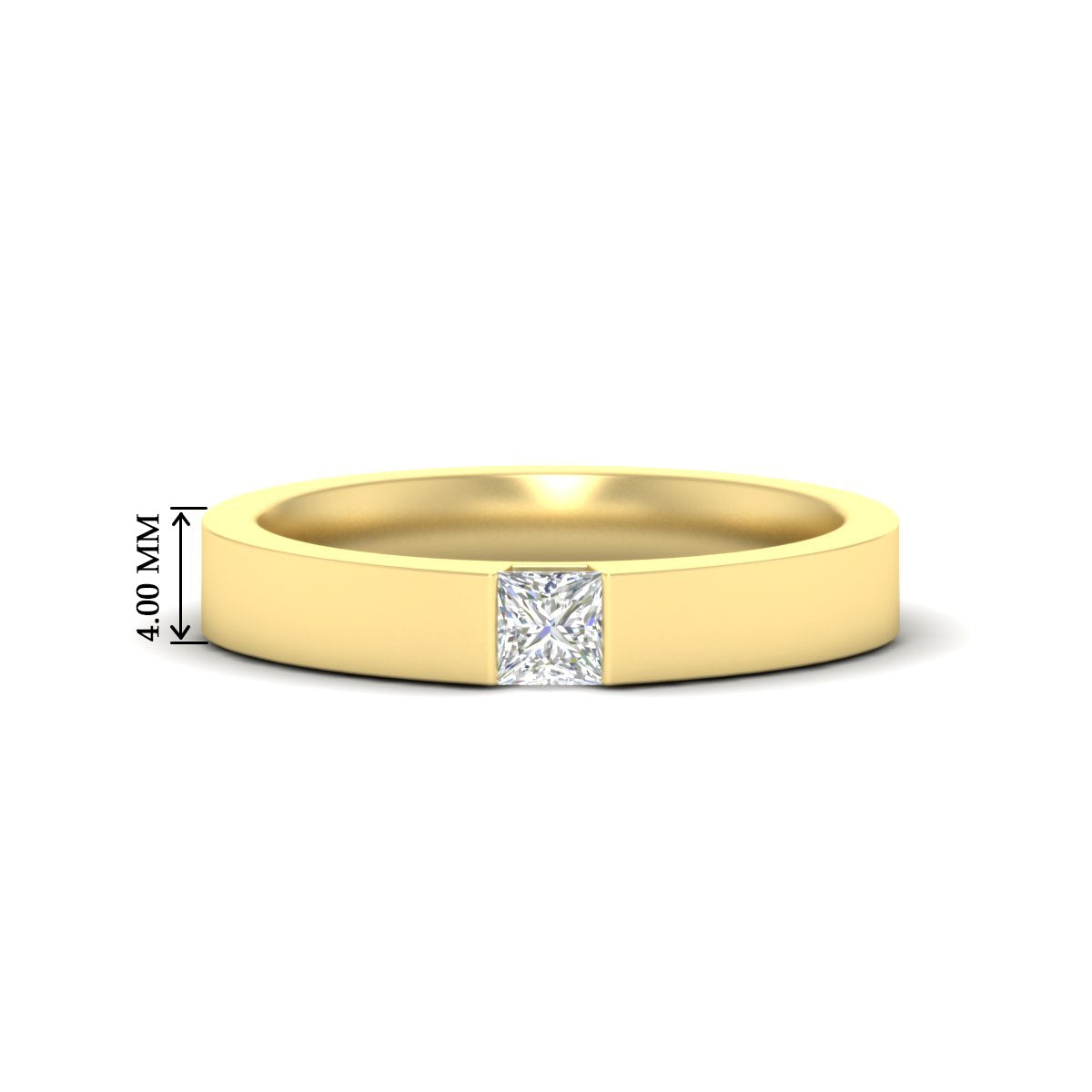 Half Bezel Solitaire Mens Engagement Ring Fascinating Diamonds