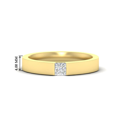 Half Bezel Solitaire Mens Engagement Ring Fascinating Diamonds