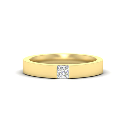 Half Bezel Solitaire Mens Engagement Ring Fascinating Diamonds