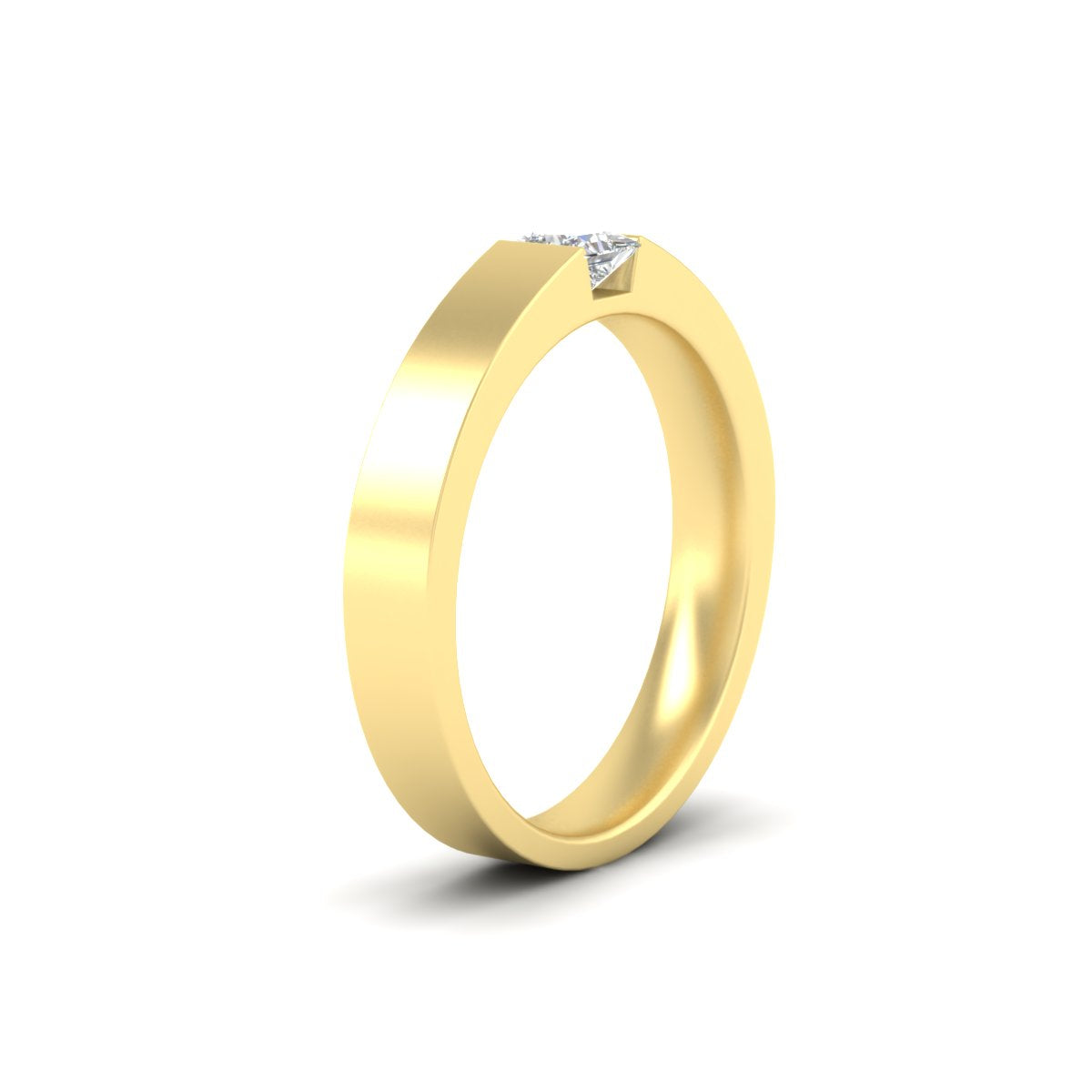 Half Bezel Solitaire Mens Engagement Ring Fascinating Diamonds