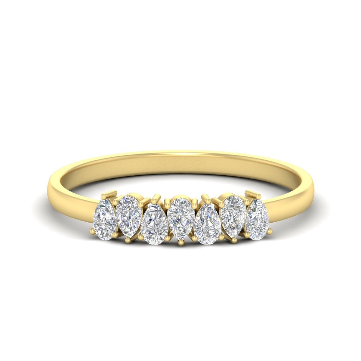 Half Carat 7 Stone Wedding Band Diamond Teardrop Fascinating Diamonds