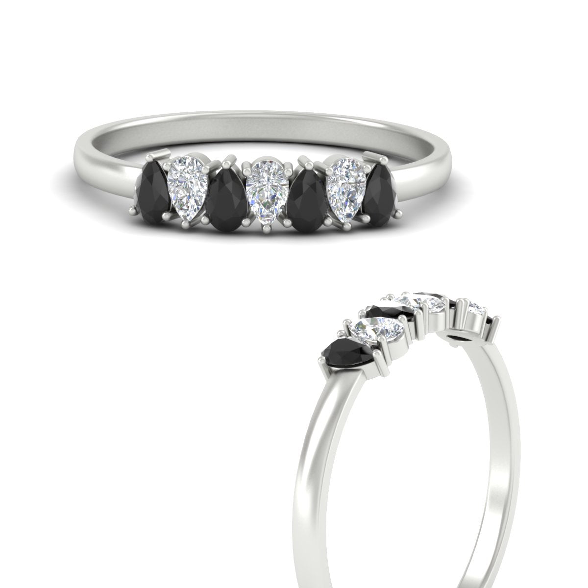 Half Carat 7 Stone Wedding Band Diamond Teardrop Fascinating Diamonds