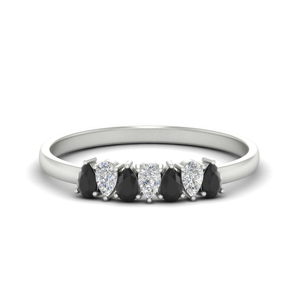 Half Carat 7 Stone Wedding Band Diamond Teardrop Fascinating Diamonds