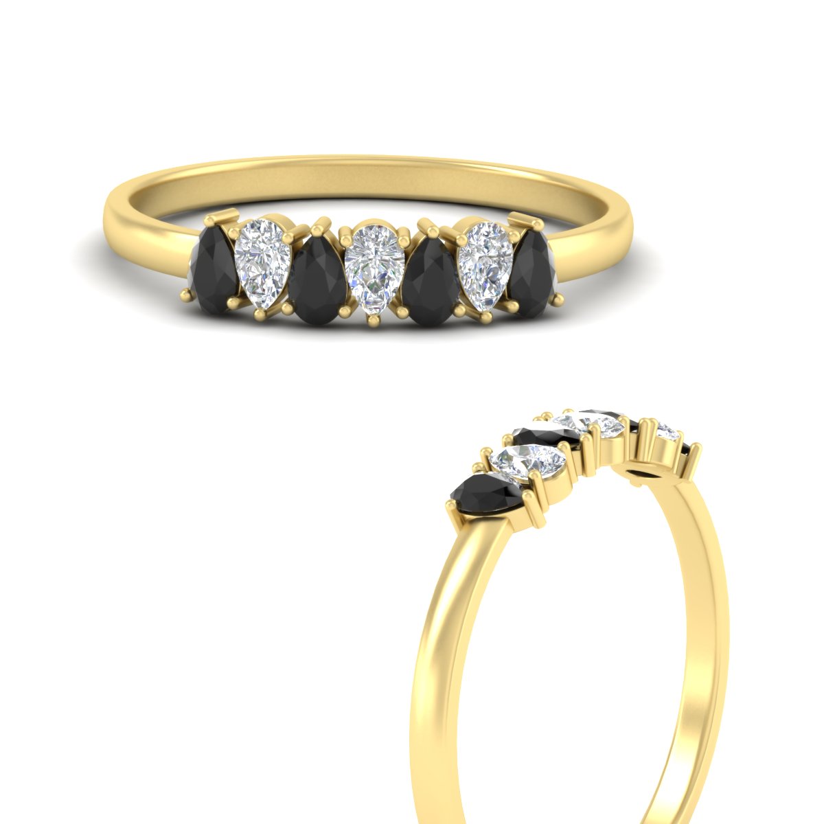 Half Carat 7 Stone Wedding Band Diamond Teardrop Fascinating Diamonds