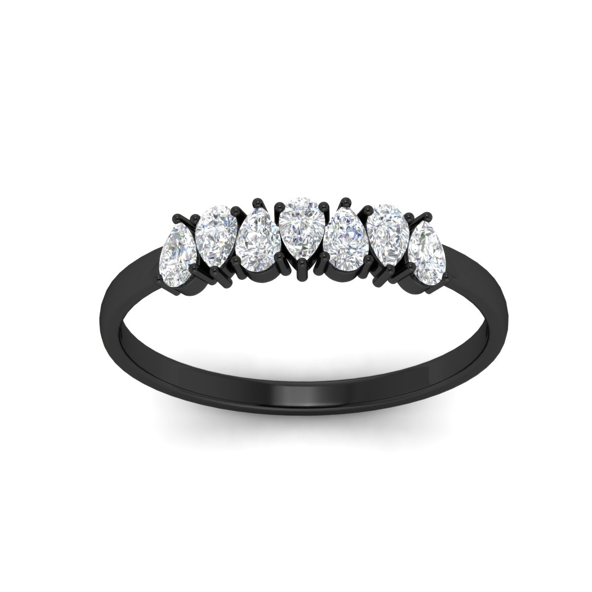 Half Carat 7 Stone Wedding Band Diamond Teardrop Fascinating Diamonds