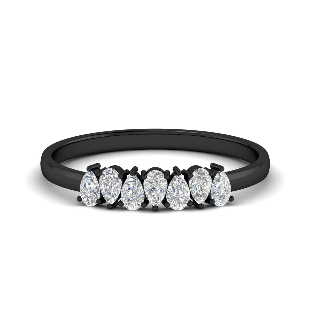 Half Carat 7 Stone Wedding Band Diamond Teardrop Fascinating Diamonds
