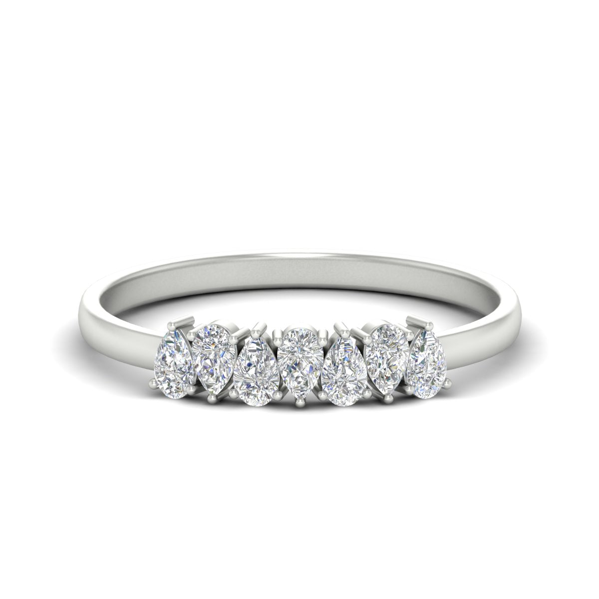Half Carat 7 Stone Wedding Band Diamond Teardrop Fascinating Diamonds