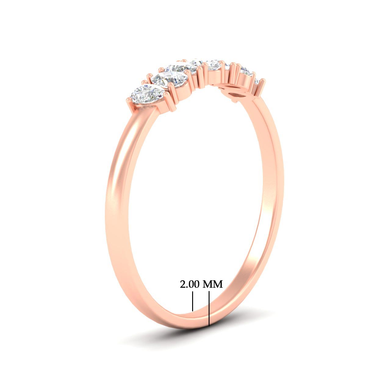 Half Carat 7 Stone Wedding Band Diamond Teardrop Fascinating Diamonds