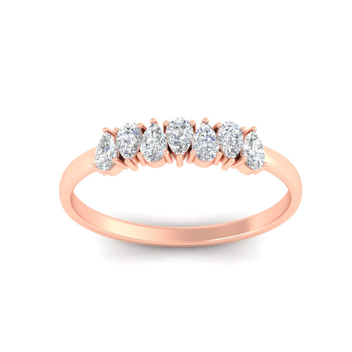 Half Carat 7 Stone Wedding Band Diamond Teardrop Fascinating Diamonds