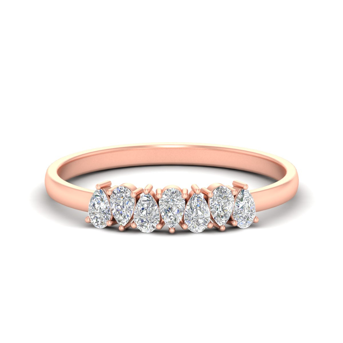 Half Carat 7 Stone Wedding Band Diamond Teardrop Fascinating Diamonds