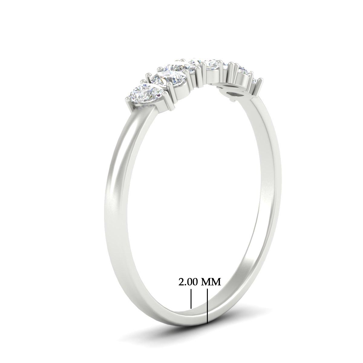 Half Carat 7 Stone Wedding Band Diamond Teardrop Fascinating Diamonds