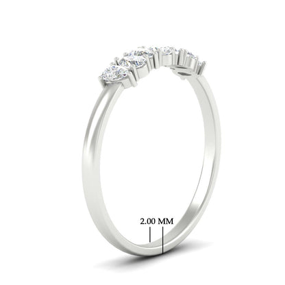 Half Carat 7 Stone Wedding Band Diamond Teardrop Fascinating Diamonds