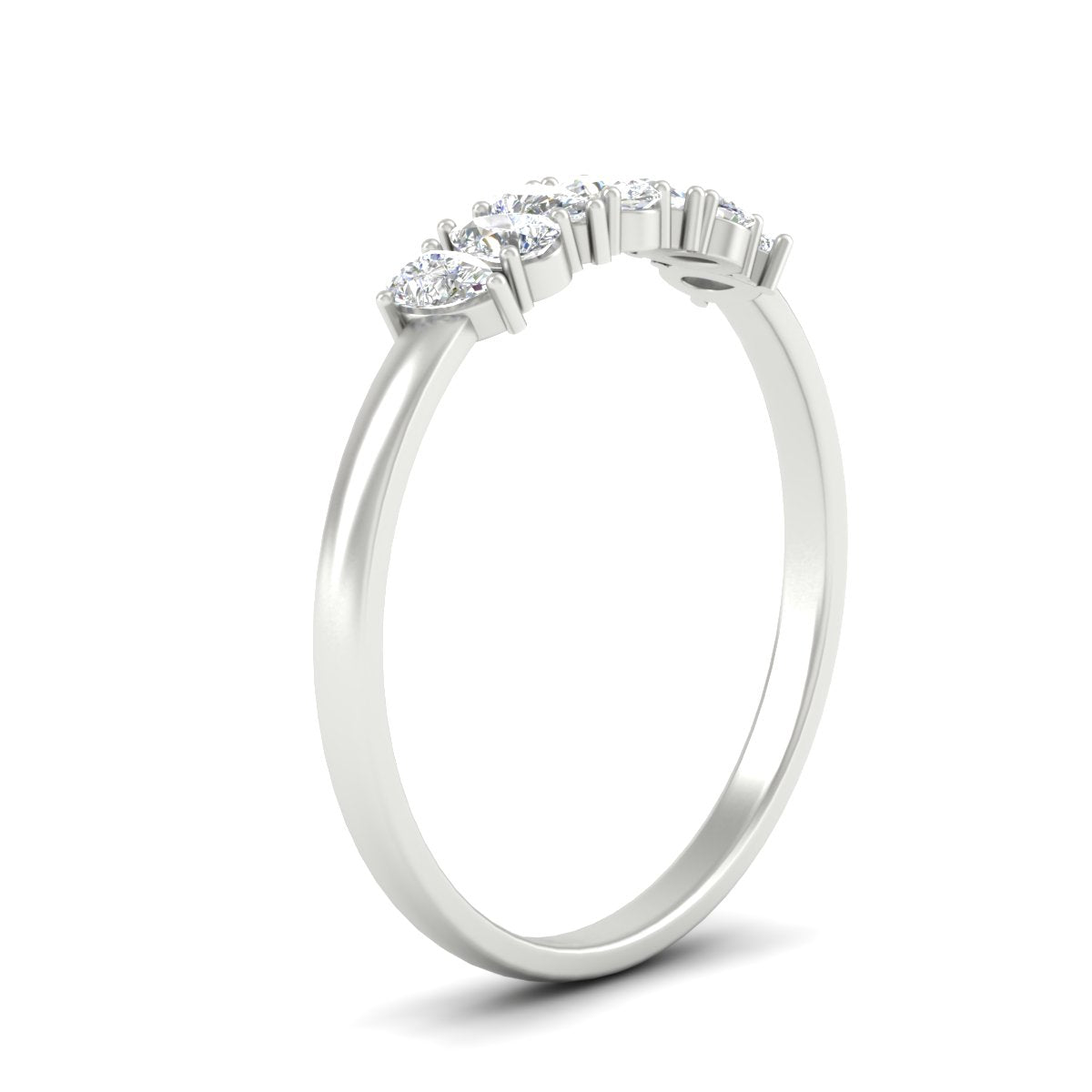 Half Carat 7 Stone Wedding Band Diamond Teardrop Fascinating Diamonds