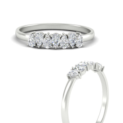 Half Carat 7 Stone Wedding Band Diamond Teardrop Fascinating Diamonds