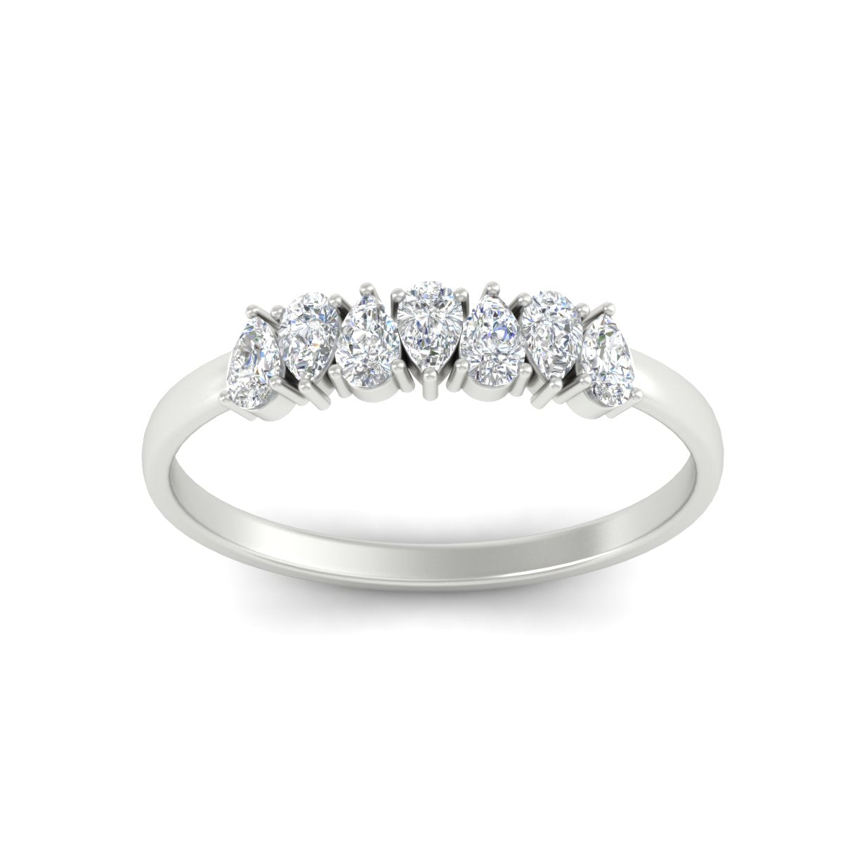 Half Carat 7 Stone Wedding Band Diamond Teardrop Fascinating Diamonds