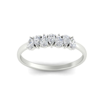 Half Carat 7 Stone Wedding Band Diamond Teardrop Fascinating Diamonds