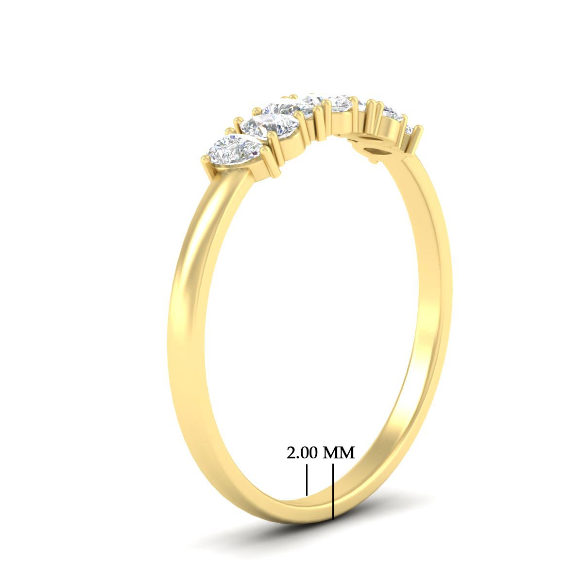 Half Carat 7 Stone Wedding Band Diamond Teardrop Fascinating Diamonds
