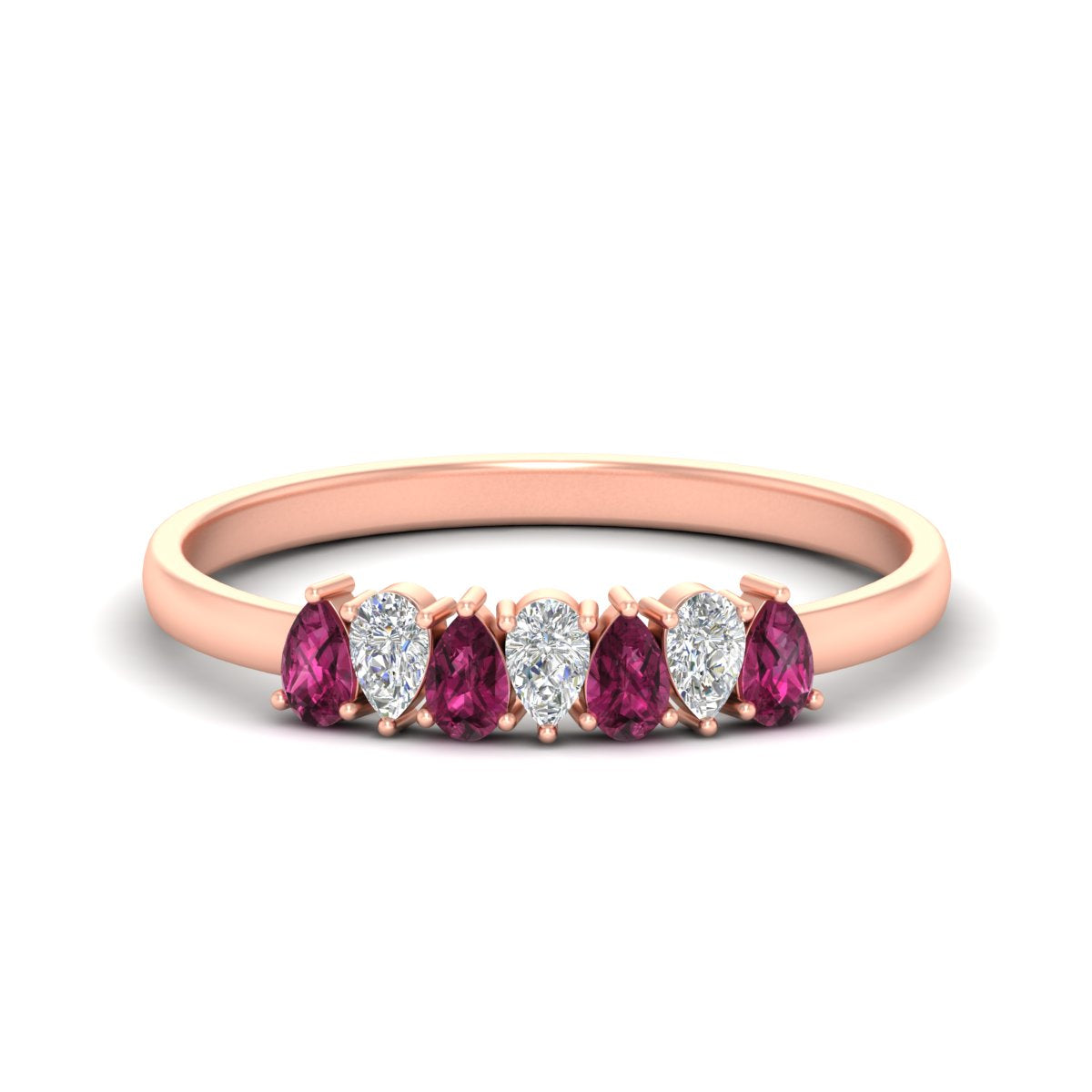 Half Carat 7 Stone Wedding Band Diamond Teardrop Fascinating Diamonds