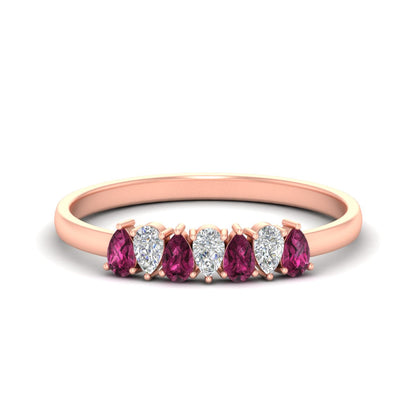 Half Carat 7 Stone Wedding Band Diamond Teardrop Fascinating Diamonds