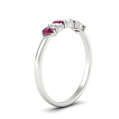 Half Carat 7 Stone Wedding Band Diamond Teardrop Fascinating Diamonds