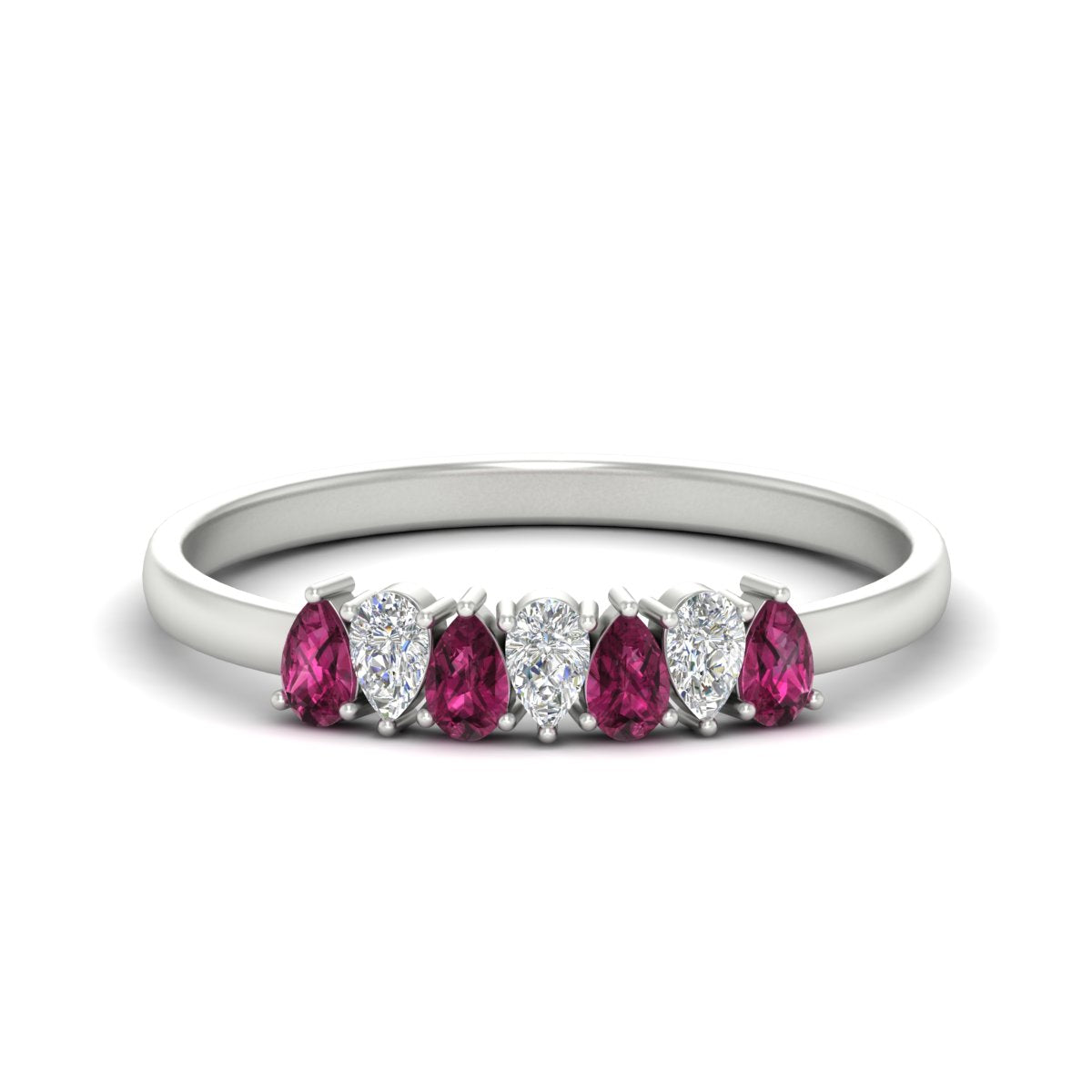 Half Carat 7 Stone Wedding Band Diamond Teardrop Fascinating Diamonds