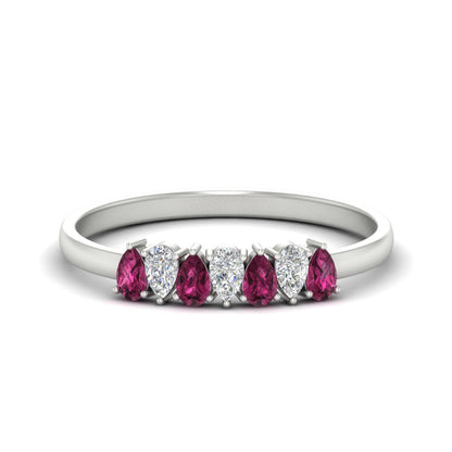 Half Carat 7 Stone Wedding Band Diamond Teardrop Fascinating Diamonds