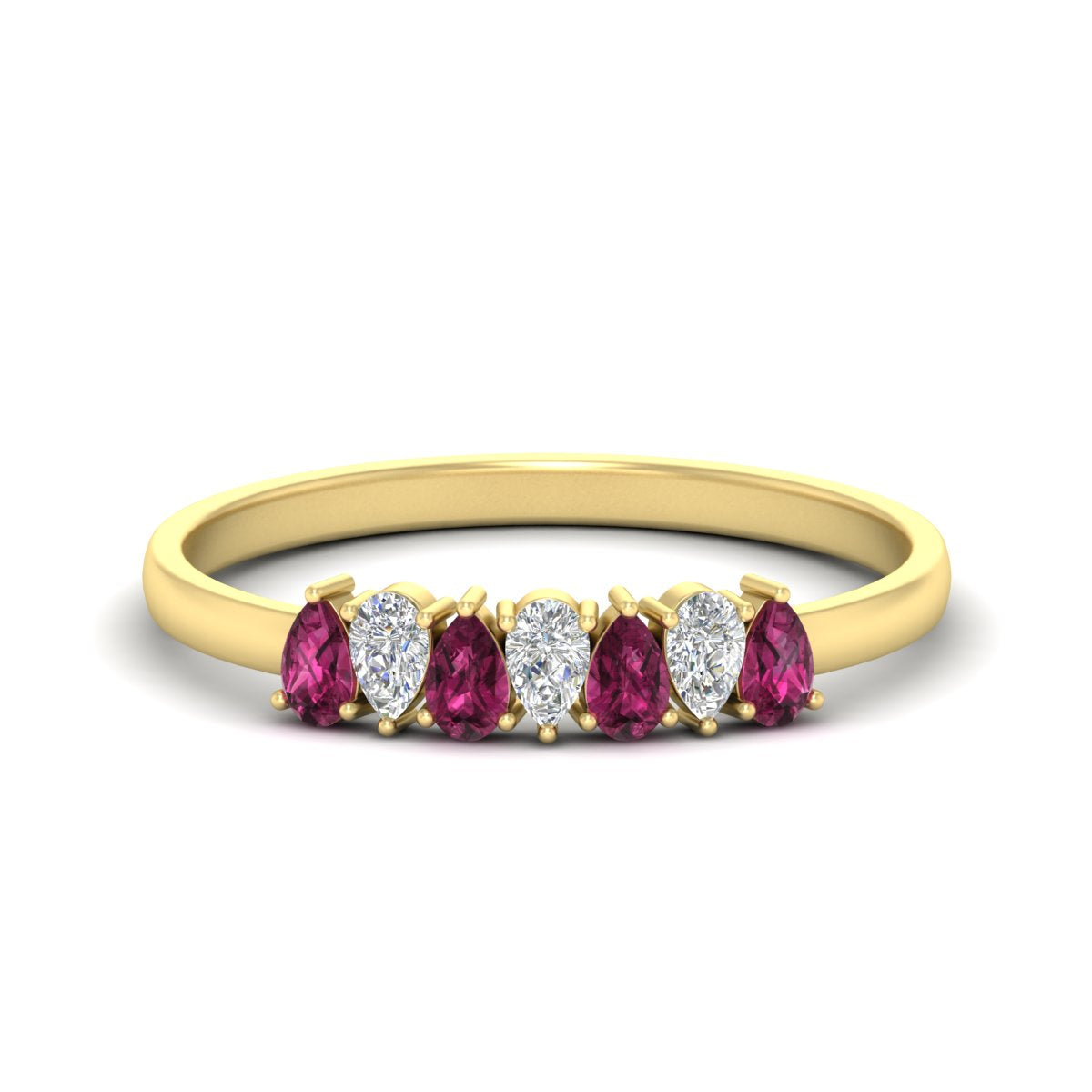 Half Carat 7 Stone Wedding Band Diamond Teardrop Fascinating Diamonds