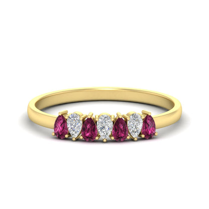 Half Carat 7 Stone Wedding Band Diamond Teardrop Fascinating Diamonds