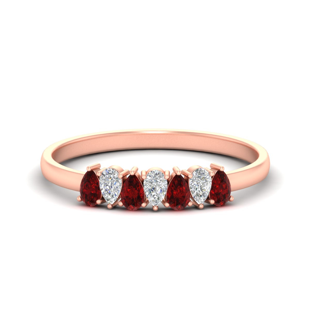 Half Carat 7 Stone Wedding Band Diamond Teardrop Fascinating Diamonds
