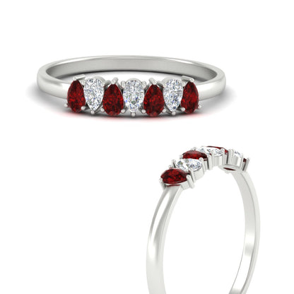 Half Carat 7 Stone Wedding Band Diamond Teardrop Fascinating Diamonds