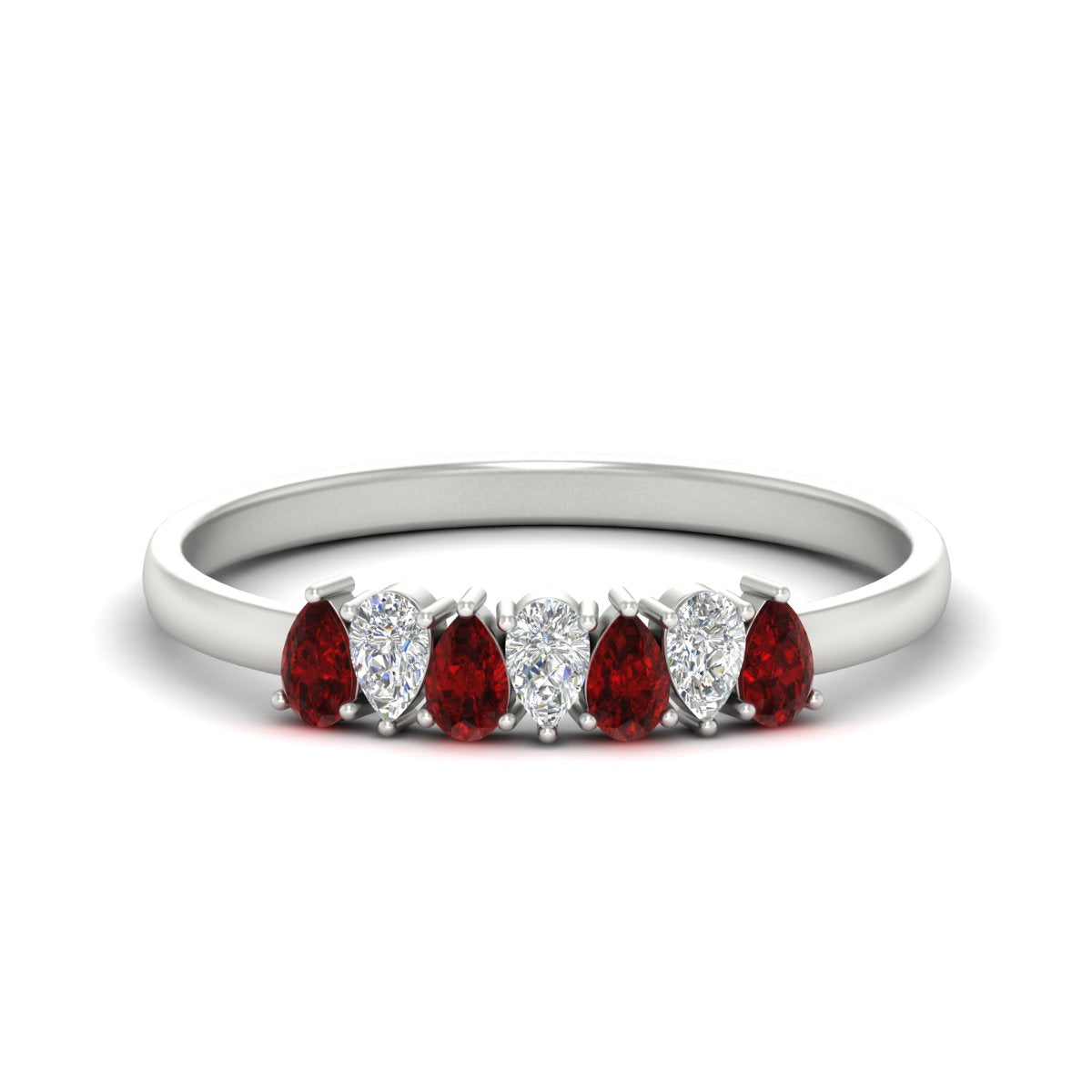 Half Carat 7 Stone Wedding Band Diamond Teardrop Fascinating Diamonds