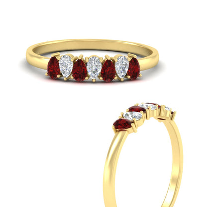 Half Carat 7 Stone Wedding Band Diamond Teardrop Fascinating Diamonds