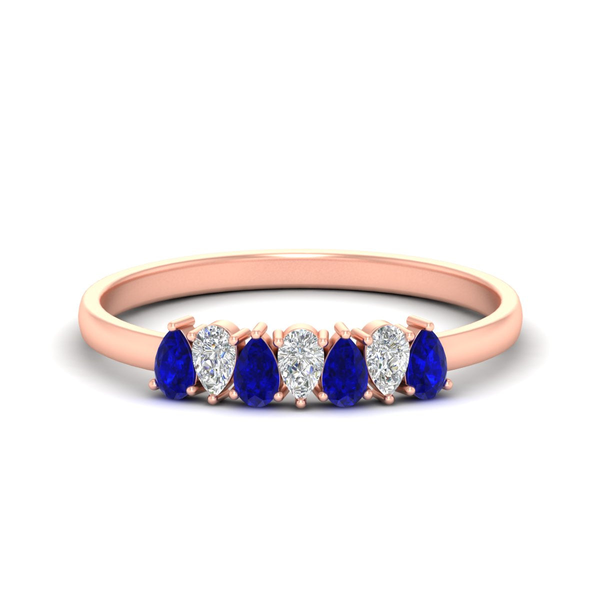 Half Carat 7 Stone Wedding Band Diamond Teardrop Fascinating Diamonds