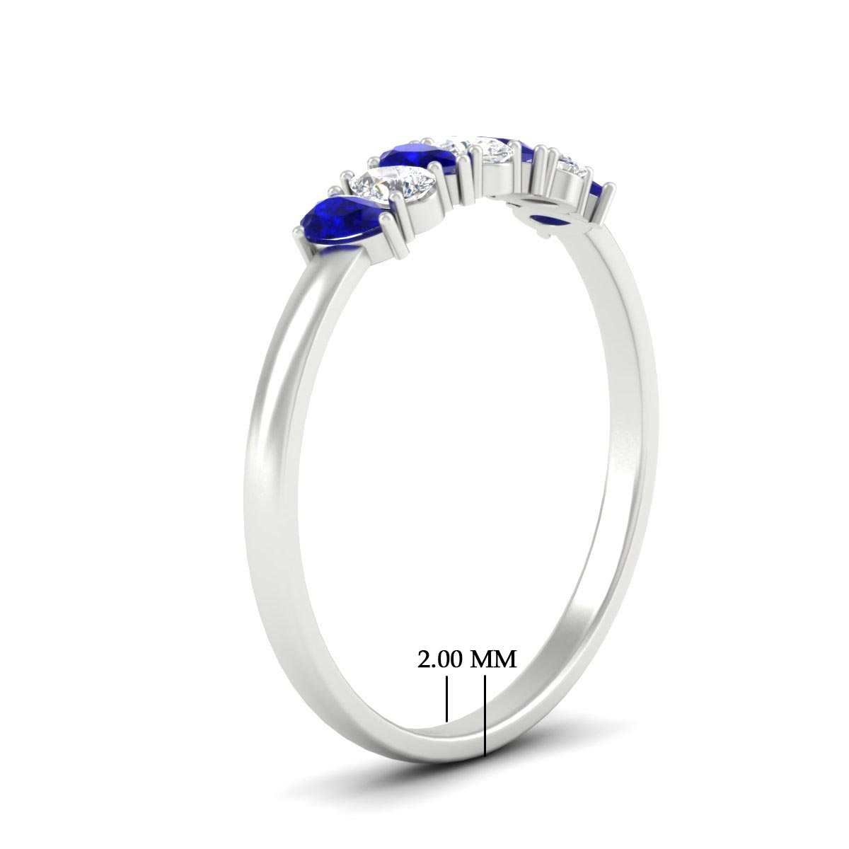 Half Carat 7 Stone Wedding Band Diamond Teardrop Fascinating Diamonds