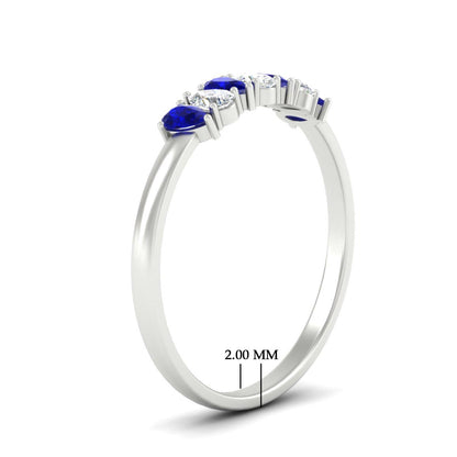 Half Carat 7 Stone Wedding Band Diamond Teardrop Fascinating Diamonds