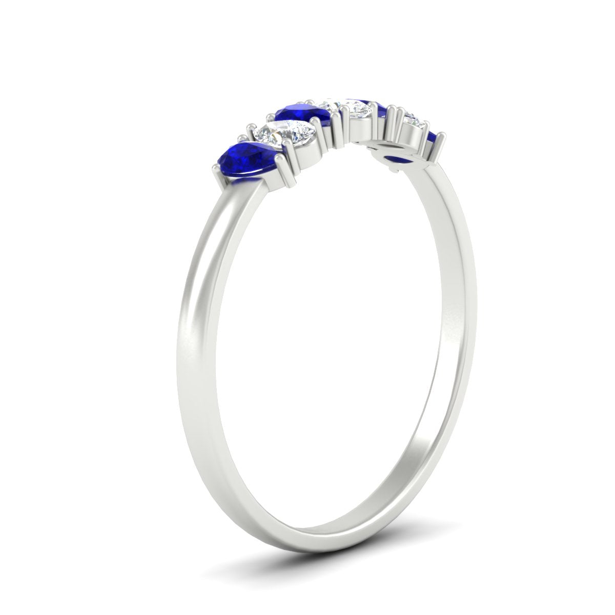 Half Carat 7 Stone Wedding Band Diamond Teardrop Fascinating Diamonds