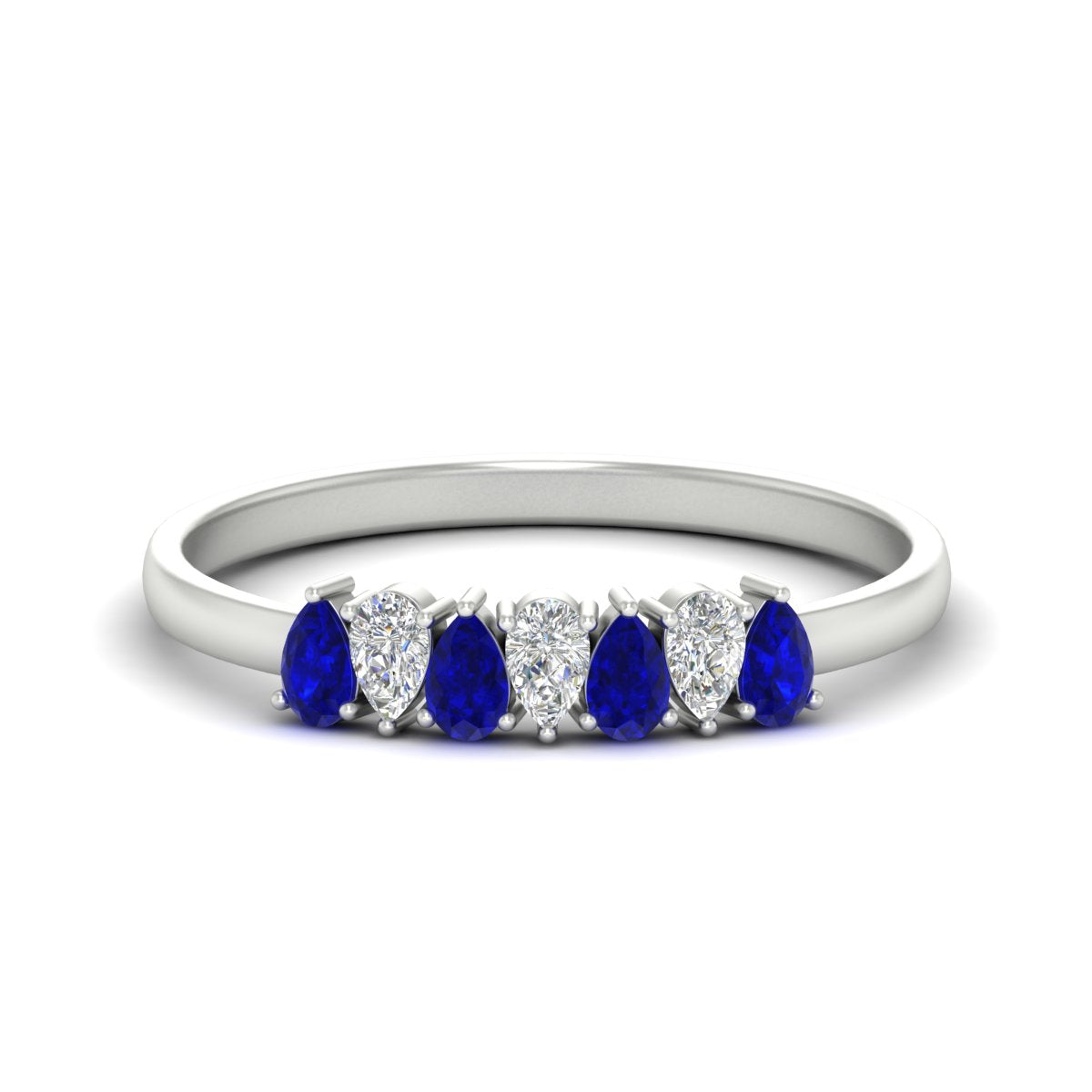 Half Carat 7 Stone Wedding Band Diamond Teardrop Fascinating Diamonds
