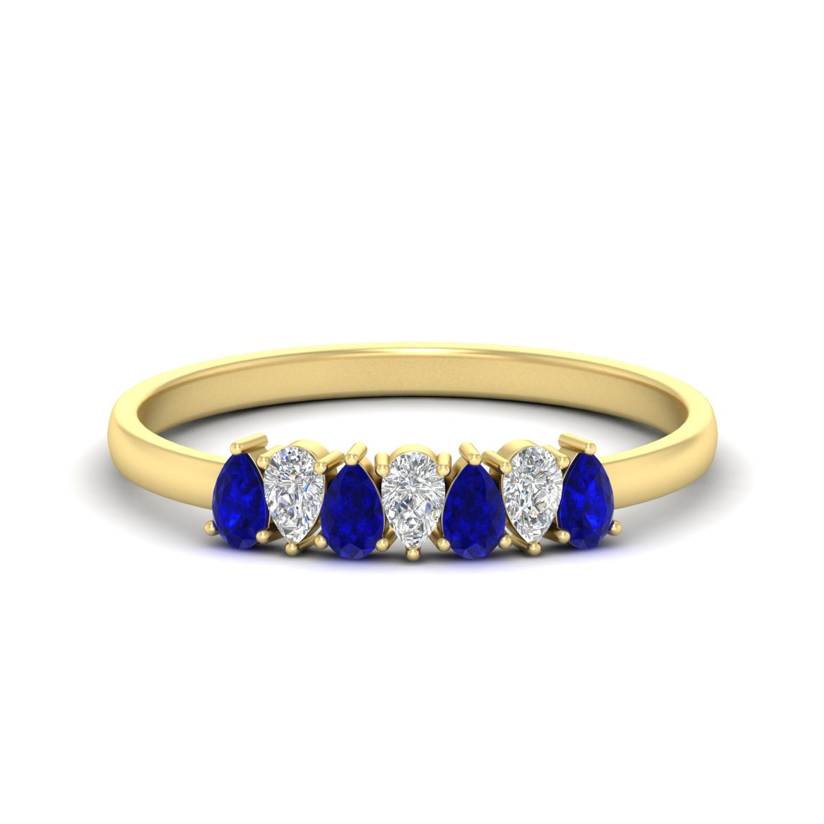 Half Carat 7 Stone Wedding Band Diamond Teardrop Fascinating Diamonds