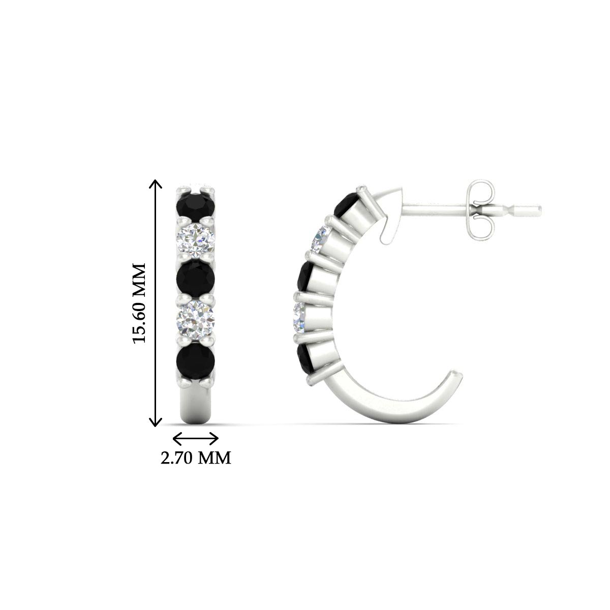 Half Huggie Hoop Earring Fascinating Diamonds