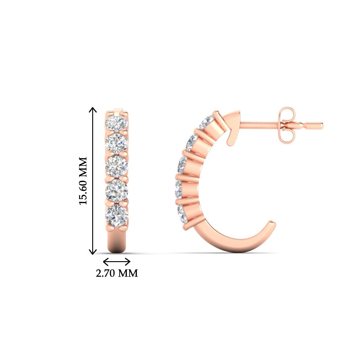 Half Huggie Hoop Earring Fascinating Diamonds